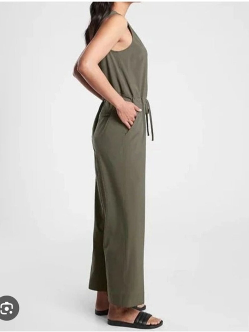 Calvin Klein Olive Green Sleeveless Jumpsuit